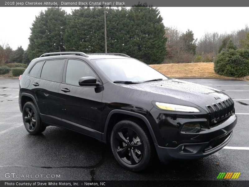 Diamond Black Crystal Pearl / Black 2018 Jeep Cherokee Altitude