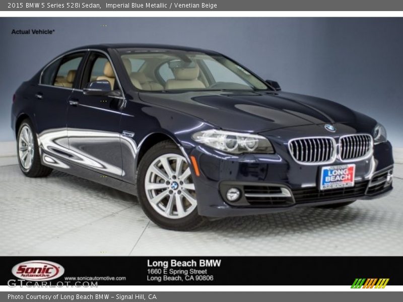 Imperial Blue Metallic / Venetian Beige 2015 BMW 5 Series 528i Sedan