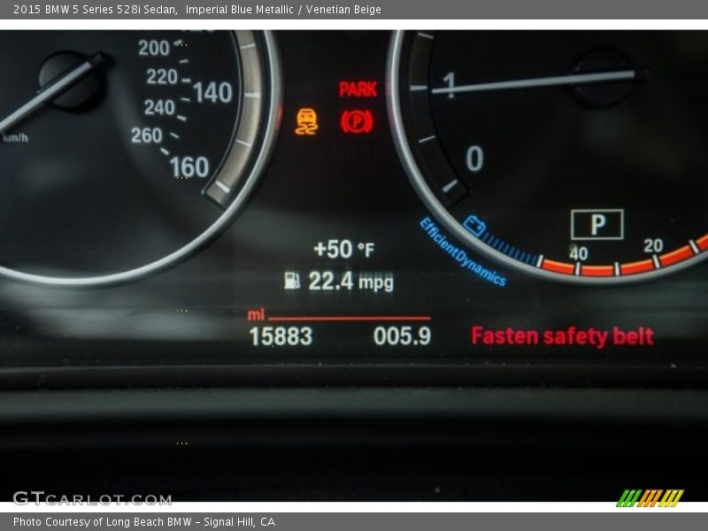 Imperial Blue Metallic / Venetian Beige 2015 BMW 5 Series 528i Sedan