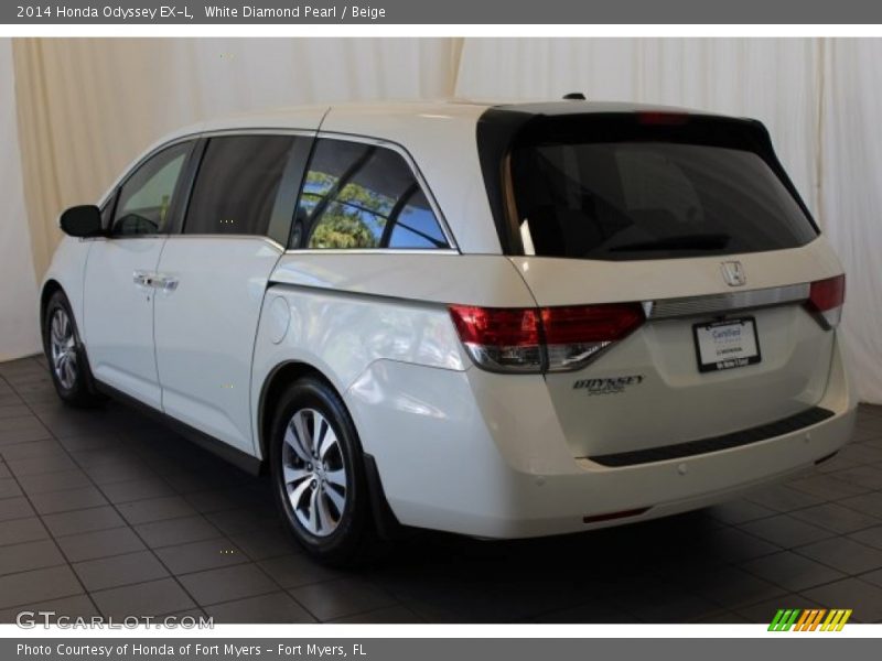 White Diamond Pearl / Beige 2014 Honda Odyssey EX-L