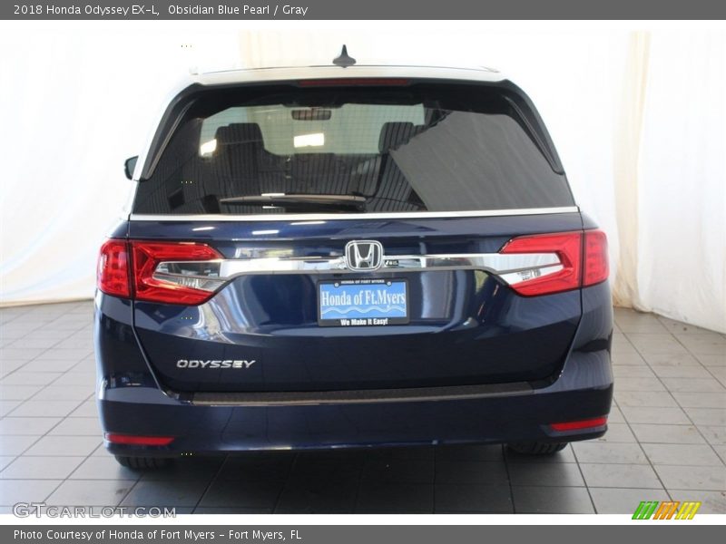 Obsidian Blue Pearl / Gray 2018 Honda Odyssey EX-L