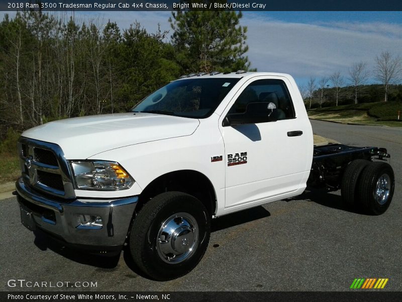 Bright White / Black/Diesel Gray 2018 Ram 3500 Tradesman Regular Cab 4x4 Chassis