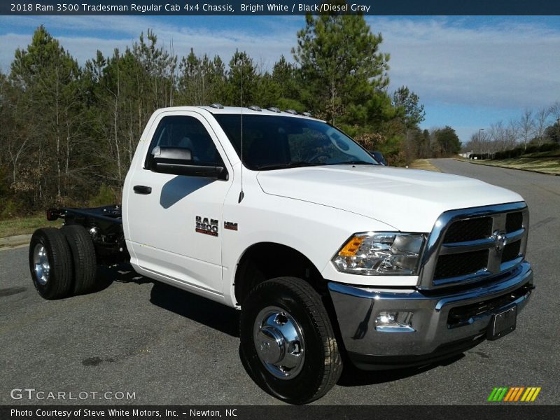 Bright White / Black/Diesel Gray 2018 Ram 3500 Tradesman Regular Cab 4x4 Chassis