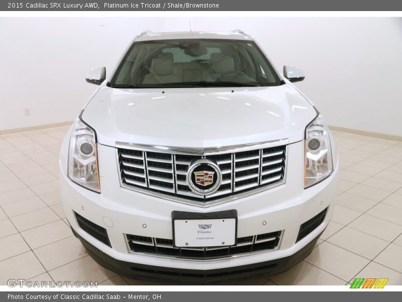 Platinum Ice Tricoat / Shale/Brownstone 2015 Cadillac SRX Luxury AWD