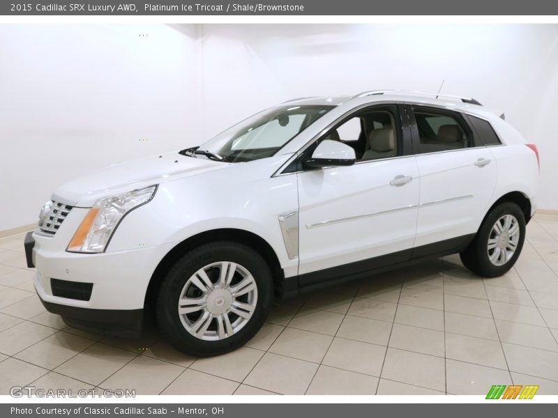 Platinum Ice Tricoat / Shale/Brownstone 2015 Cadillac SRX Luxury AWD