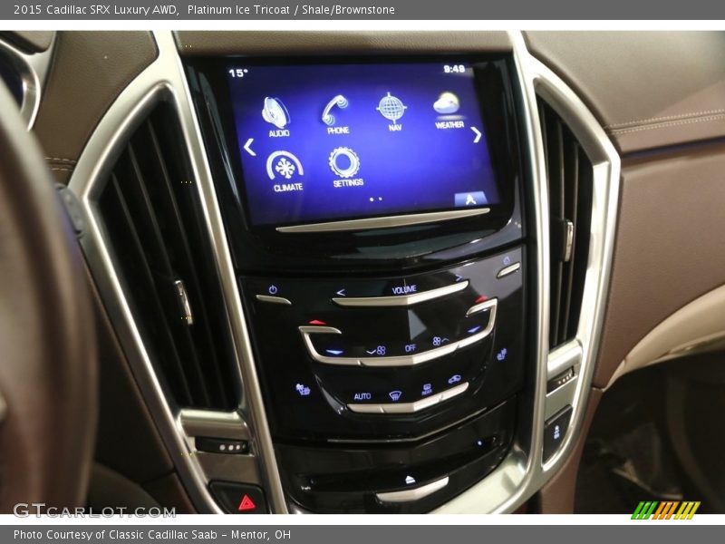 Platinum Ice Tricoat / Shale/Brownstone 2015 Cadillac SRX Luxury AWD