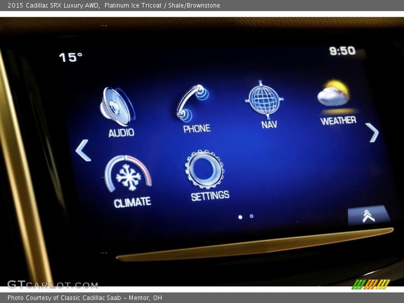 Platinum Ice Tricoat / Shale/Brownstone 2015 Cadillac SRX Luxury AWD