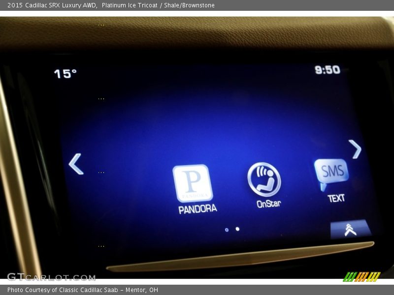 Platinum Ice Tricoat / Shale/Brownstone 2015 Cadillac SRX Luxury AWD