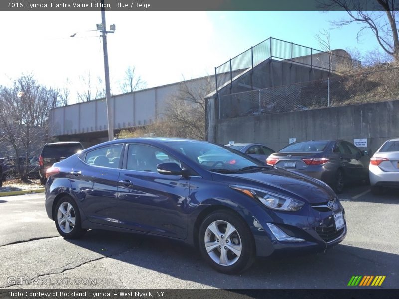 Blue / Beige 2016 Hyundai Elantra Value Edition