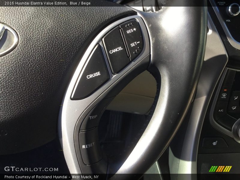 Blue / Beige 2016 Hyundai Elantra Value Edition