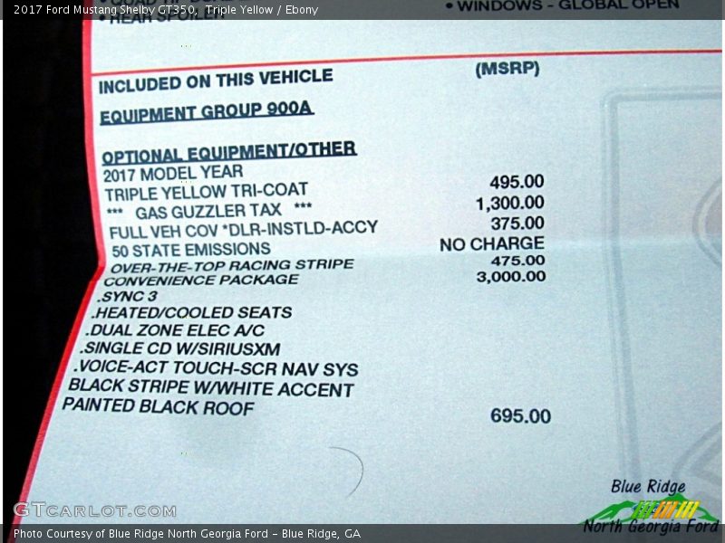 Triple Yellow / Ebony 2017 Ford Mustang Shelby GT350