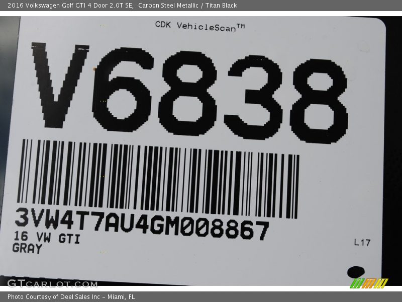 Carbon Steel Metallic / Titan Black 2016 Volkswagen Golf GTI 4 Door 2.0T SE