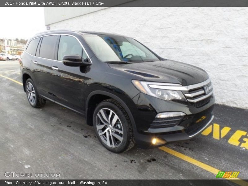 Crystal Black Pearl / Gray 2017 Honda Pilot Elite AWD