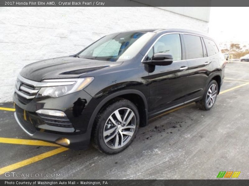 Crystal Black Pearl / Gray 2017 Honda Pilot Elite AWD