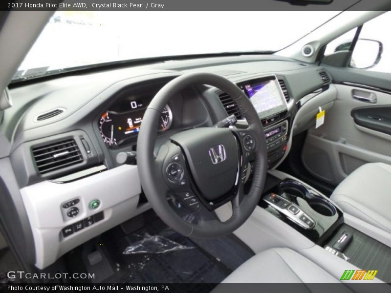 Crystal Black Pearl / Gray 2017 Honda Pilot Elite AWD