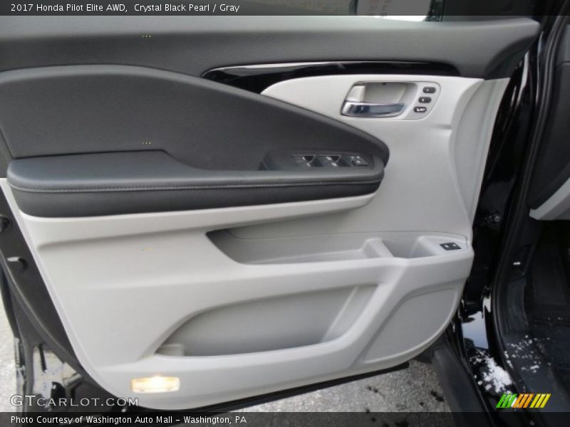 Crystal Black Pearl / Gray 2017 Honda Pilot Elite AWD