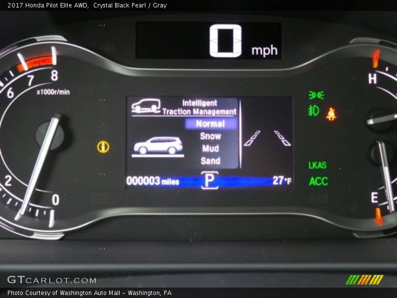 Crystal Black Pearl / Gray 2017 Honda Pilot Elite AWD