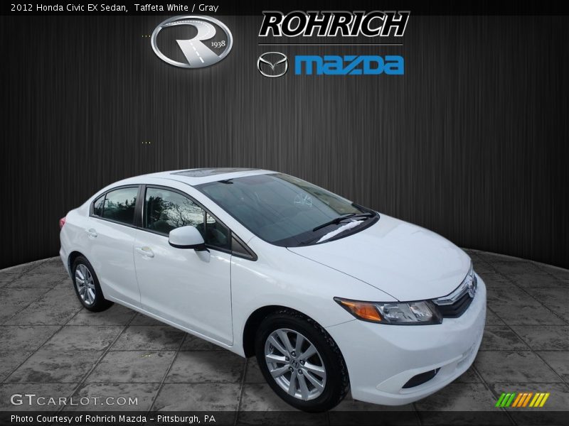 Taffeta White / Gray 2012 Honda Civic EX Sedan