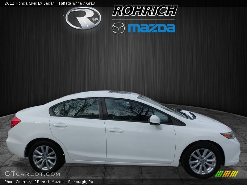 Taffeta White / Gray 2012 Honda Civic EX Sedan