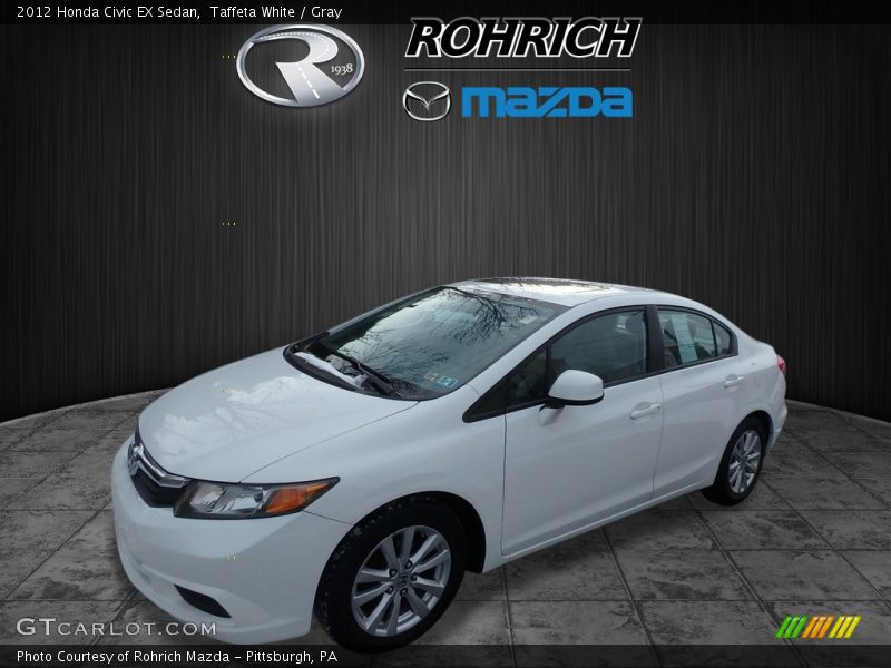 Taffeta White / Gray 2012 Honda Civic EX Sedan