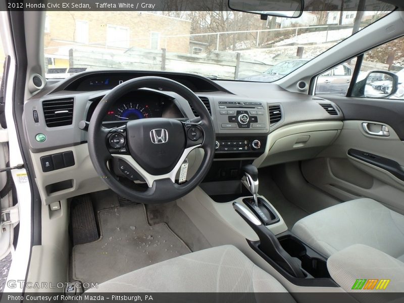Taffeta White / Gray 2012 Honda Civic EX Sedan