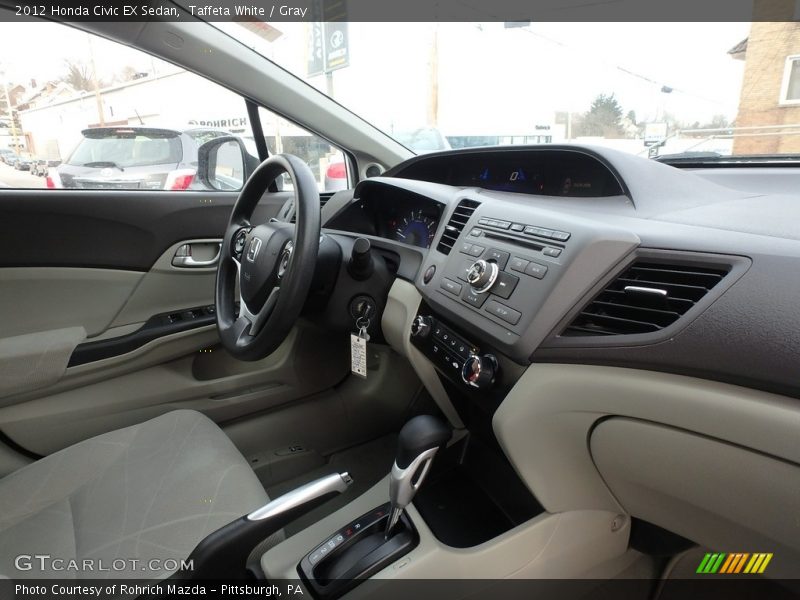 Taffeta White / Gray 2012 Honda Civic EX Sedan