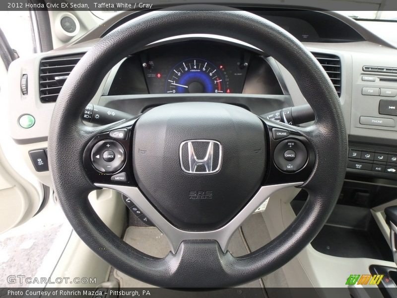 Taffeta White / Gray 2012 Honda Civic EX Sedan