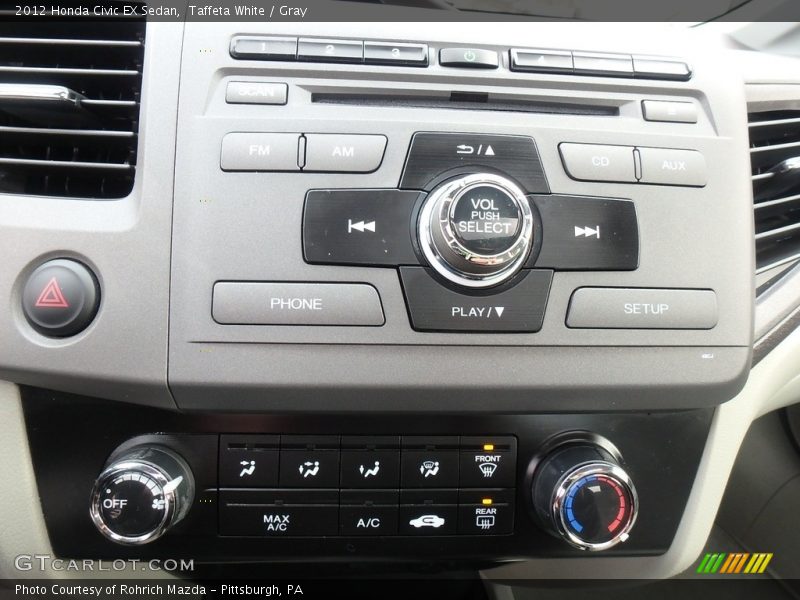 Taffeta White / Gray 2012 Honda Civic EX Sedan