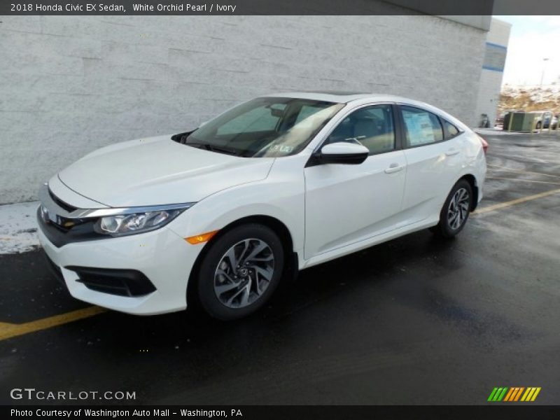 White Orchid Pearl / Ivory 2018 Honda Civic EX Sedan