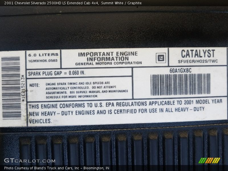 Summit White / Graphite 2001 Chevrolet Silverado 2500HD LS Extended Cab 4x4