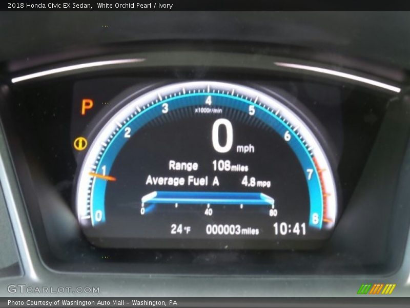 White Orchid Pearl / Ivory 2018 Honda Civic EX Sedan