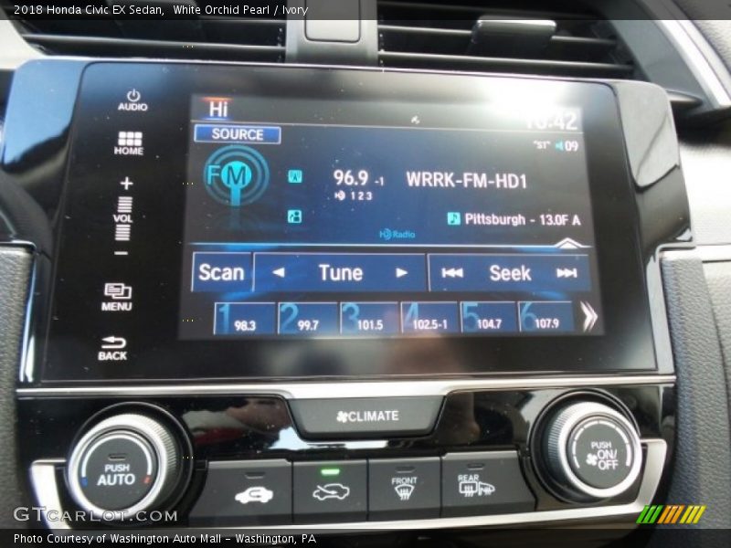 White Orchid Pearl / Ivory 2018 Honda Civic EX Sedan