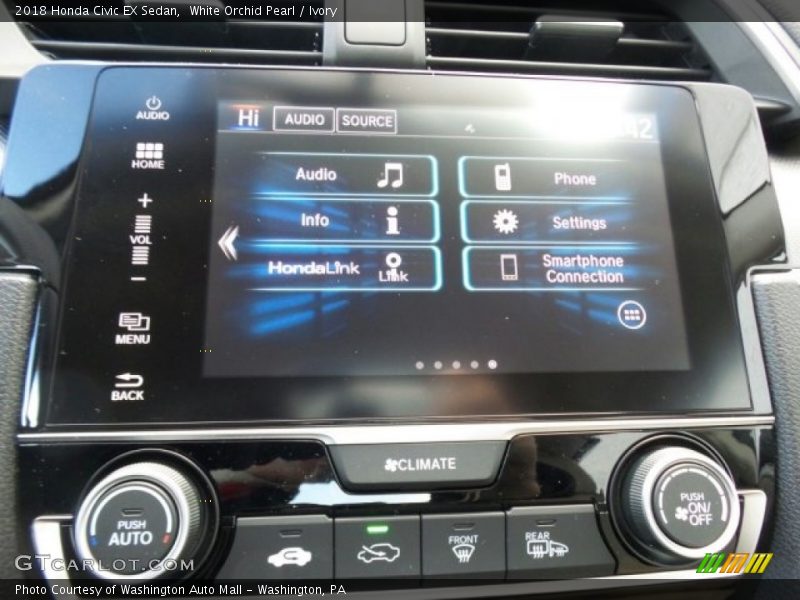 White Orchid Pearl / Ivory 2018 Honda Civic EX Sedan
