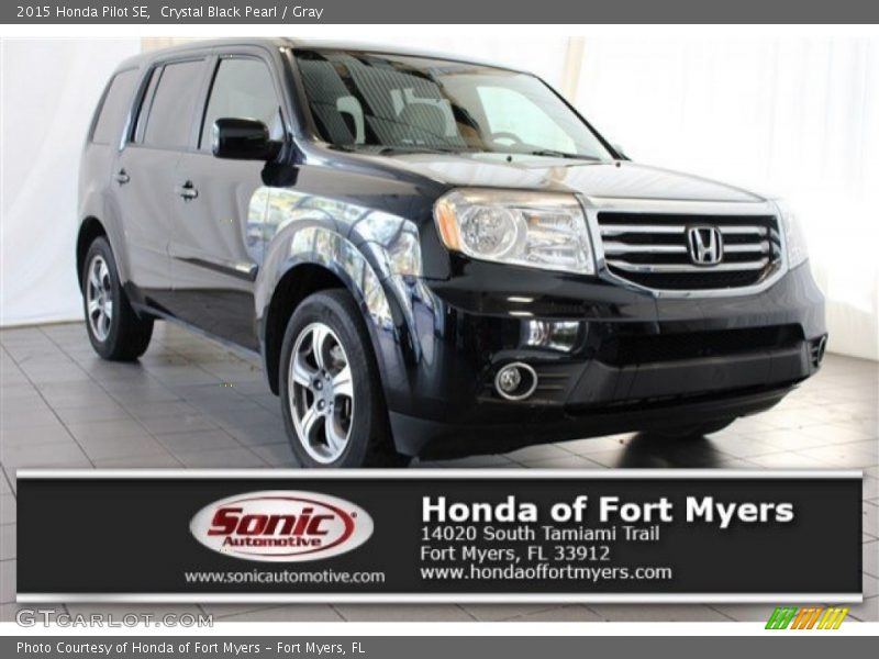 Crystal Black Pearl / Gray 2015 Honda Pilot SE