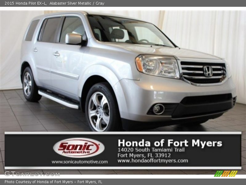 Alabaster Silver Metallic / Gray 2015 Honda Pilot EX-L