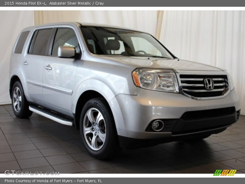 Alabaster Silver Metallic / Gray 2015 Honda Pilot EX-L