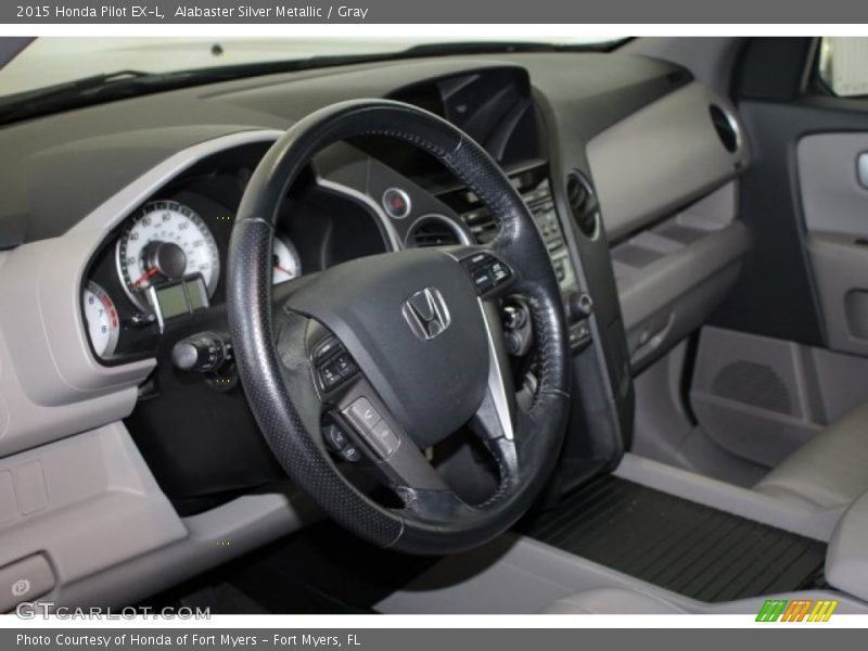 Alabaster Silver Metallic / Gray 2015 Honda Pilot EX-L