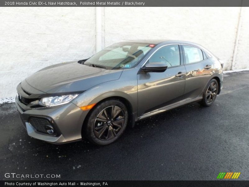 Polished Metal Metallic / Black/Ivory 2018 Honda Civic EX-L Navi Hatchback