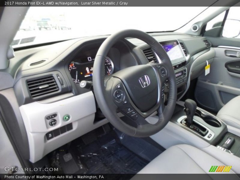 Lunar Silver Metallic / Gray 2017 Honda Pilot EX-L AWD w/Navigation