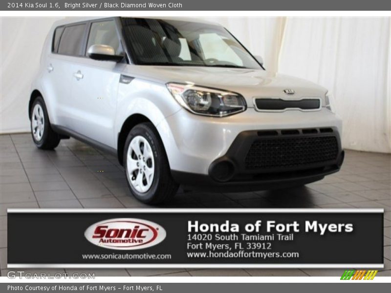 Bright Silver / Black Diamond Woven Cloth 2014 Kia Soul 1.6