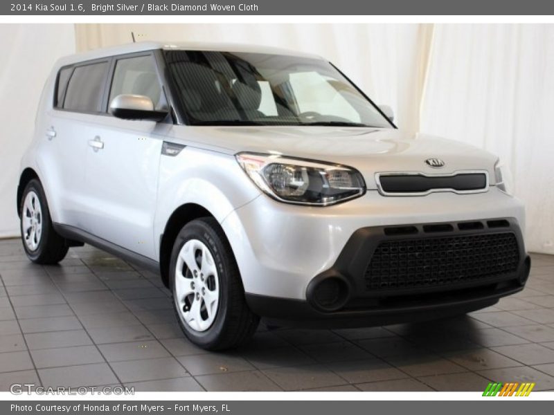 Bright Silver / Black Diamond Woven Cloth 2014 Kia Soul 1.6