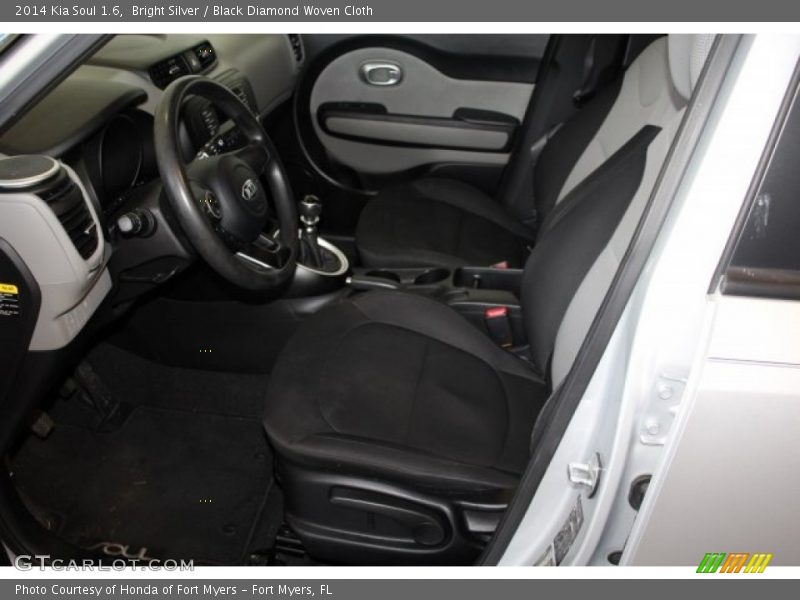 Bright Silver / Black Diamond Woven Cloth 2014 Kia Soul 1.6