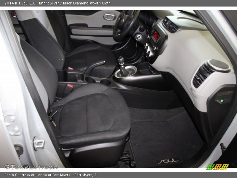 Bright Silver / Black Diamond Woven Cloth 2014 Kia Soul 1.6