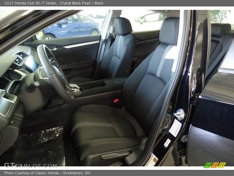 Crystal Black Pearl / Black 2017 Honda Civic EX-T Sedan