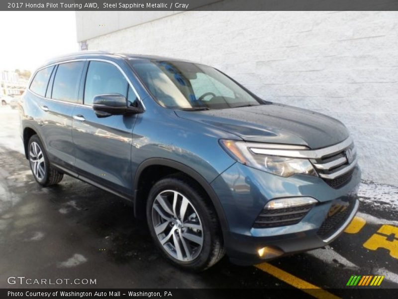 Steel Sapphire Metallic / Gray 2017 Honda Pilot Touring AWD