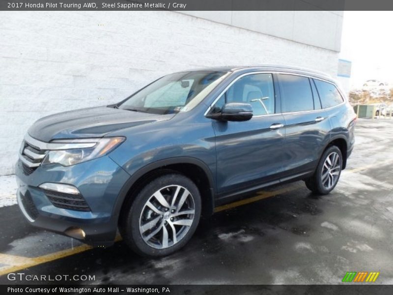 Steel Sapphire Metallic / Gray 2017 Honda Pilot Touring AWD