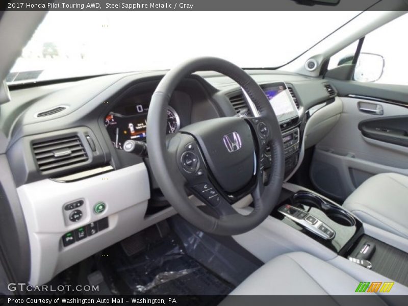 Steel Sapphire Metallic / Gray 2017 Honda Pilot Touring AWD