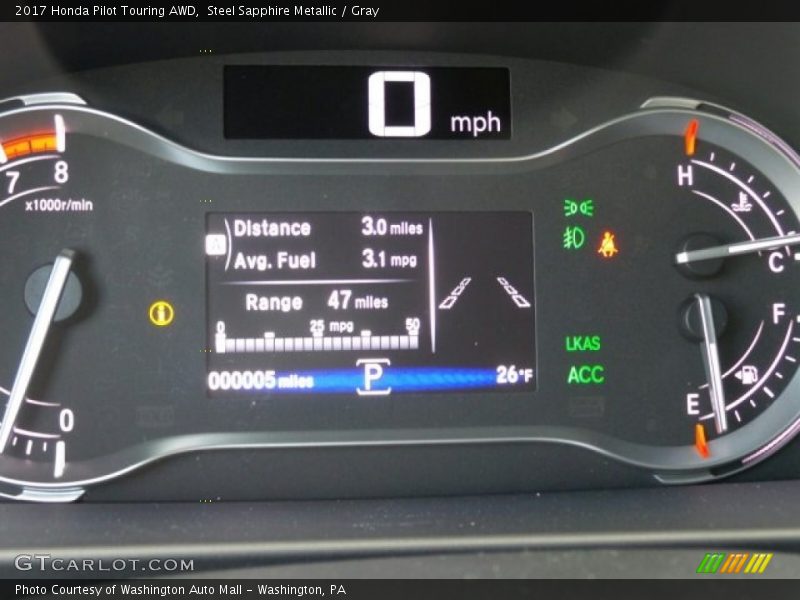 Steel Sapphire Metallic / Gray 2017 Honda Pilot Touring AWD
