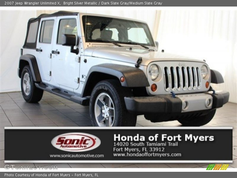 Bright Silver Metallic / Dark Slate Gray/Medium Slate Gray 2007 Jeep Wrangler Unlimited X