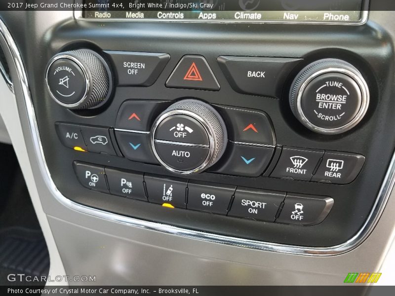 Controls of 2017 Grand Cherokee Summit 4x4